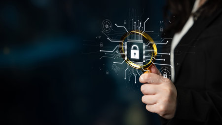 Cyber security system protecting digital infrastructure. Cyber security ensures data safety,...