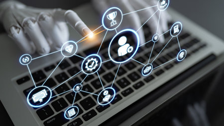 AI assisted certification and quality approval icons showing verified check, rating, award,...