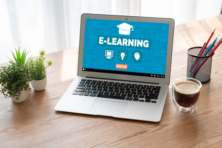 E-learning website with modish sofware for student to study online on the internet network
