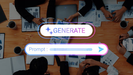 Dynamic Business Meeting with Diverse Team Collaborating Over Data Analysis and Strategy, Engaging...