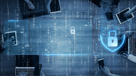 Cyber security protection and cyber security strategies against cyber threats, system hacks, digital...