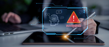 Futuristic artificial intelligence concept depicting AI hallucination, processing errors, and...