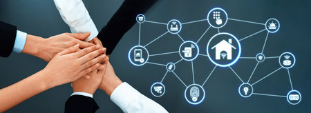 Concept of smart home automation enhances modern living. This innovative smart home system provides...