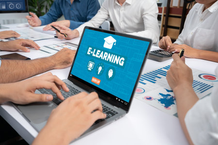 E-learning website for students to study online on the internet network
