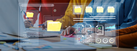 A user interface for a document management system. The dashboard provides file organization, a...