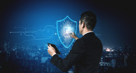 AI cybersecurity safeguards systems with encryption, access control, and AI secure data flow....