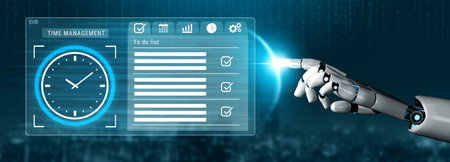 AI assists in designing advanced dashboards for time management and task scheduling, optimizing...