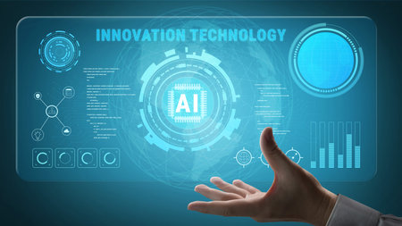 Innovation technology driven by Artificial Intelligence (AI). A concept of future tech development,...