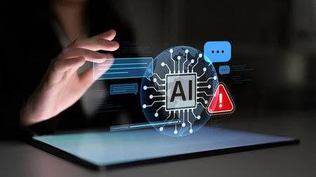 AI interface showing prompt error warning and system alert. AI prompt failure can lead to incorrect...