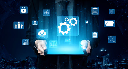 A concept of business operations and enterprise system integration. The components of a company...