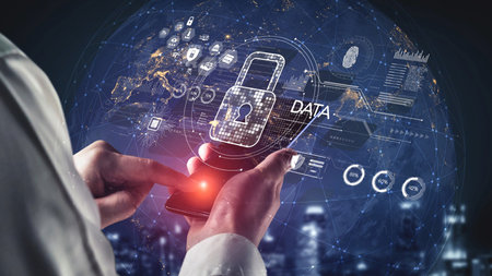 Cyber security protection and cyber security strategies against cyber threats, system hacks, digital...