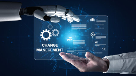 AI supports business transformation through change management strategies combining innovation,...
