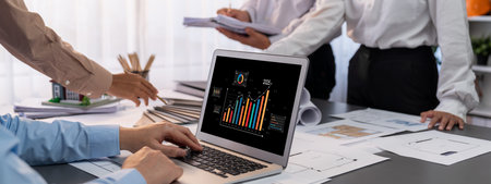 Business data dashboard provide business intelligence analytic for marketing strategy planning brisk...