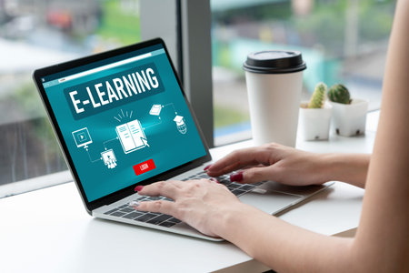 E-learning website with modish sofware for student to study online on the internet network
