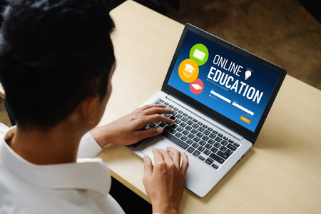 E-learning website with modish sofware for student to study online on the internet network