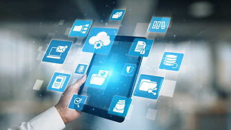 Concept design of managing online documents with cloud storage, digital file management, and secure...