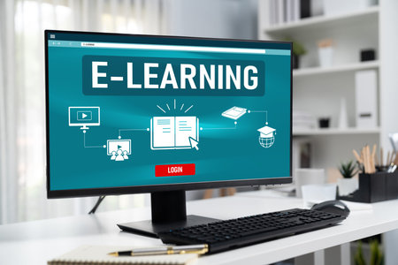 E-learning website for students to study online on the internet network