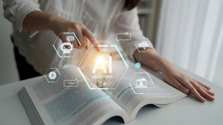 A concept of a global AI virtual assistant. This intelligent agent provides user support through...