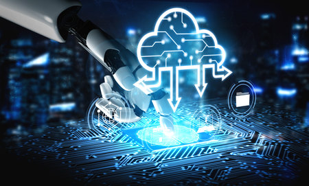 AI artificial intelligence optimizes cloud infrastructure with virtual assistants and intelligent...