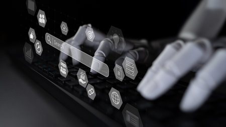 AI analyzing search patterns and keyword data to enhance SEO performance, content strategy, and...