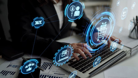 Concept of social media shopping transforms e-commerce. This platform offers seamless shopping...