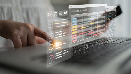 Smart project management dashboard visualizes timelines, monitors progress, and enhances workflow...