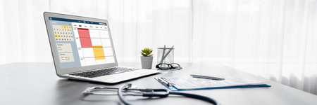 Online applointment booking calendar for brisk regristration on the internet websiteの写真素材