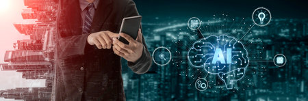 Artificial intelligence models neural signals for deep learning and cognitive computing. Train...