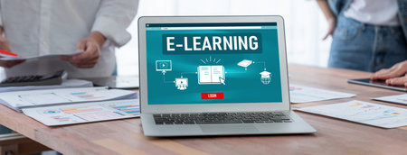 E-learning website for students to study online on the internet network
