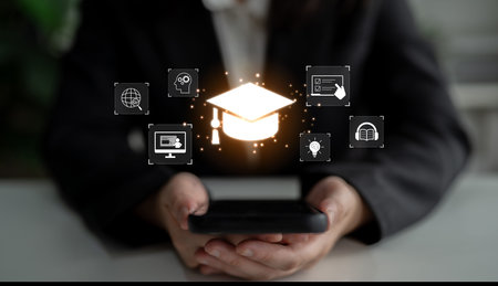 Online learning system combining digital education, e-learning, and virtual classroom to enhance...