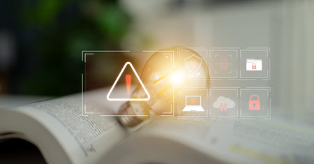 Cybersecurity threat focuses on cybersecurity, threat, and data breach with strong emphasis on...