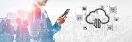 Cloud computing enables digital growth with secure data storage, scalable infrastructure, and strategic cloud-based business solutions. Vouchの写真素材