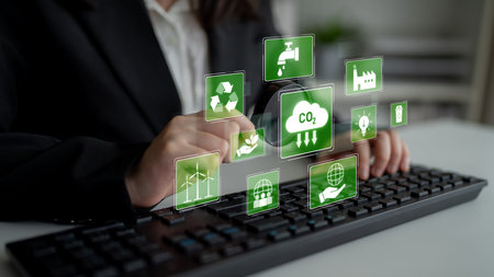 ESG concept integrates environmental, social, and governance practices to promote sustainability,...