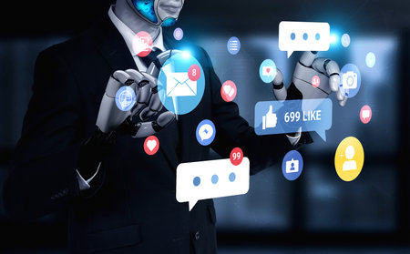 AI analyzing online engagement patterns and user interaction metrics to enhance communication...