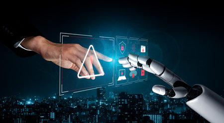 AI identifies cybersecurity threat and breach by protecting data, detecting threat, and preventing...