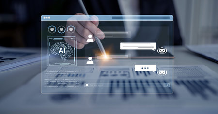 A user interface of a conversational AI platform. A user interacts with an intelligent chatbot by...