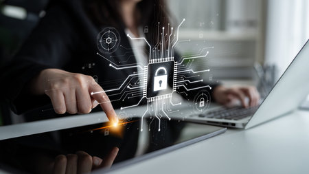 Cyber security system protecting digital infrastructure. Cyber security ensures data safety,...