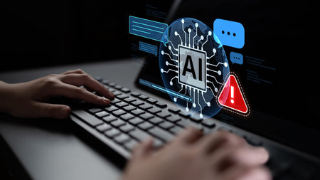 AI interface showing prompt error warning and system alert. AI prompt failure can lead to incorrect...