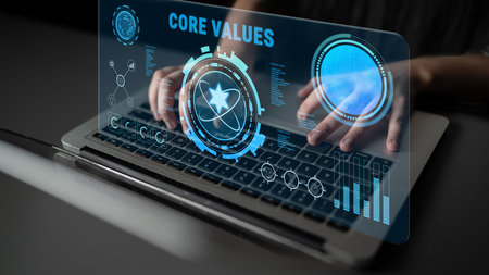 A concept of corporate core values and business ethics. These principles guide the company culture,...