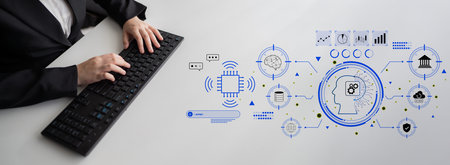 An advanced AI system for business and financial analysis. A futuristic interface for commanding an...