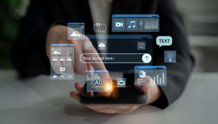 Prompt driven AI interface enabling text, image vision, audio and media video data neural asset and...