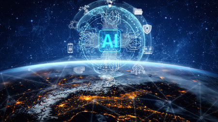 Global AI artificial intelligence transforms technology worldwide. Global artificial intelligence...