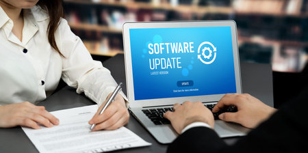 Software update on computer for brisk version of device software upgrade