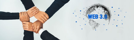 A dynamic representation of diverse hands joining together, symbolizing collaboration in the...