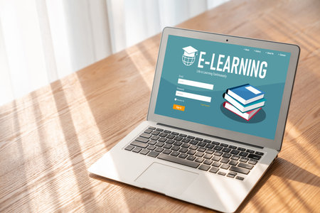 E-learning website with modish sofware for student to study online on the internet network