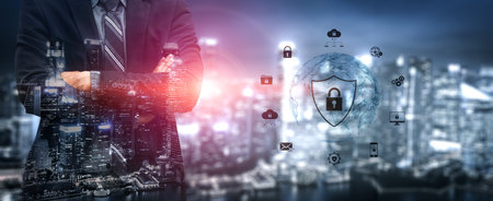 Cyber security protects against breaches, hacks, and network attacks using strong infrastructure and proactive digital defense strategies. Vouchの写真素材