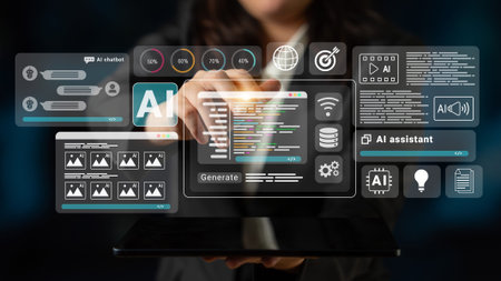 AI assistant with chatbot windows, code editor, and performance analytics for intelligent automation...