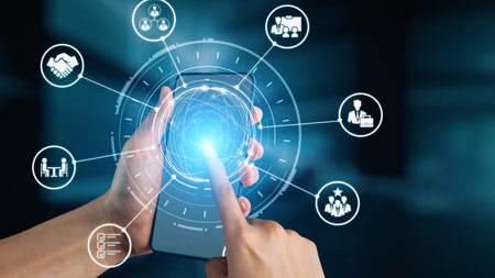 Digital recruitment and online hiring, virtual headhunting, smart recruitment platforms, talent...