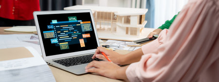 Software development or programming work with coding screen of various programming languages like...