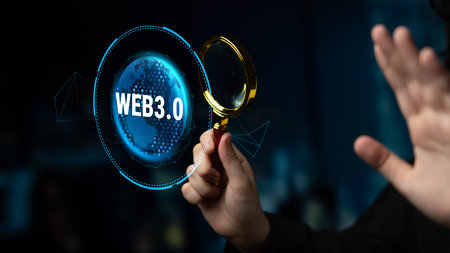 The global impact of the Web 3.0 next generation internet. A futuristic concept of a worldwide...